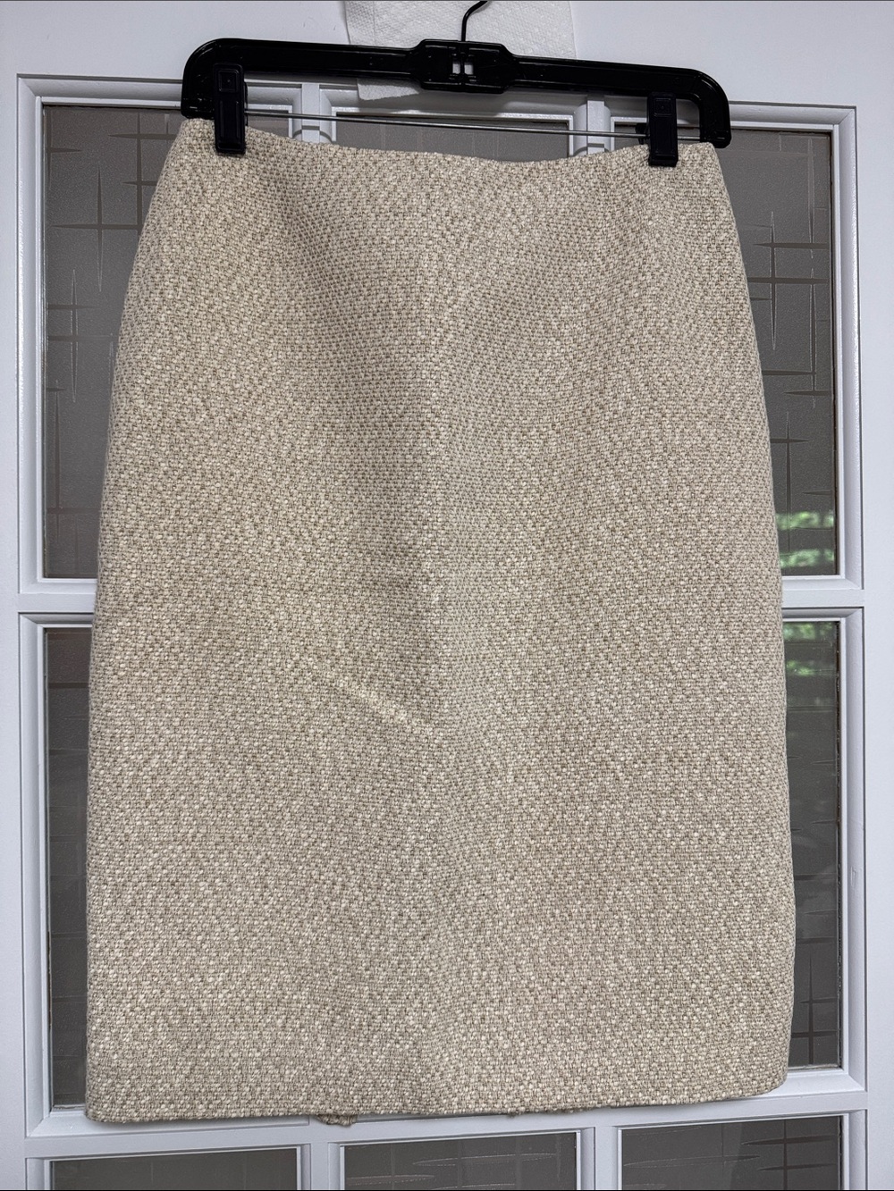 Lafayette 148 New York Cream Textured Pencil Skirt